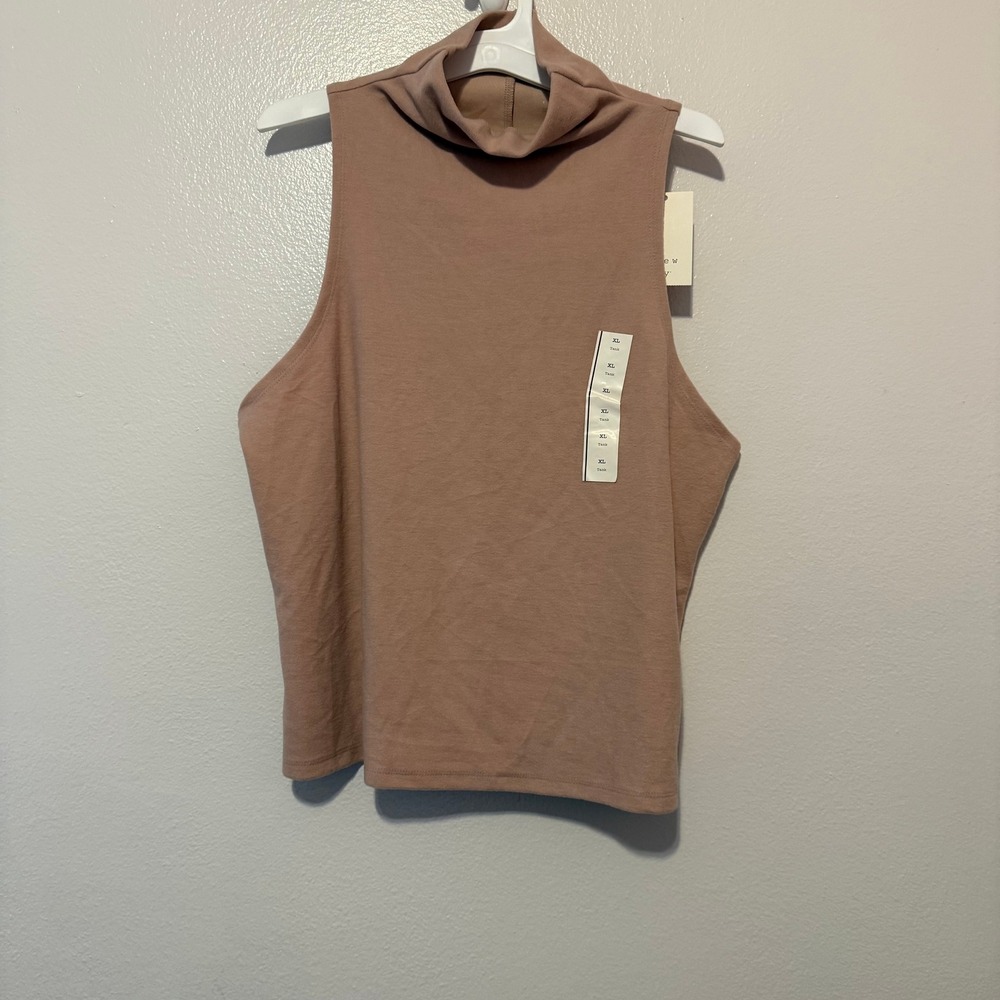 A New Day Women XL Pink Mock Neck Sleeveless Tank Top Blend
